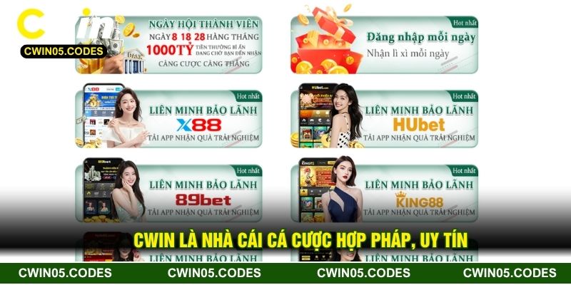 CWIN là nhà cái cá cược hợp pháp, uy tín