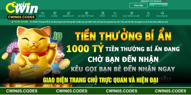 Giao diện trang chủ trực quan và hiện đại